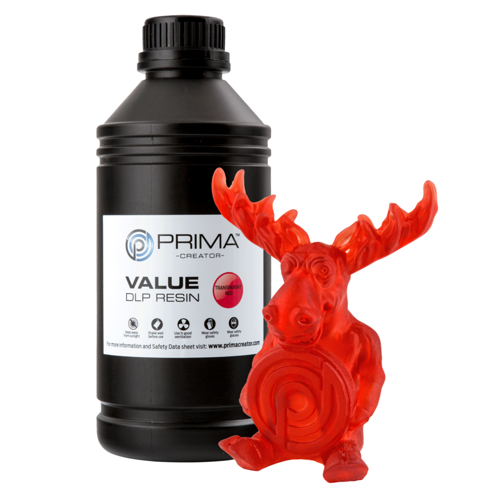 PrimaCreator Résine Value UV / DLP Rouge transparent - 1 litre – Image 2