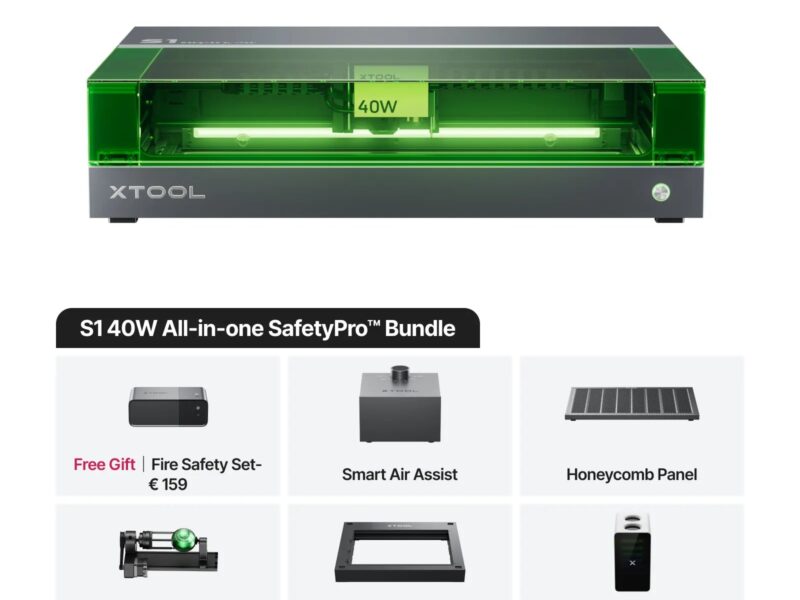 Découpeur & Graveur Laser à diode - xTool - S1 40W - Boîtier Fermé - 40W Kit Tout-en-un