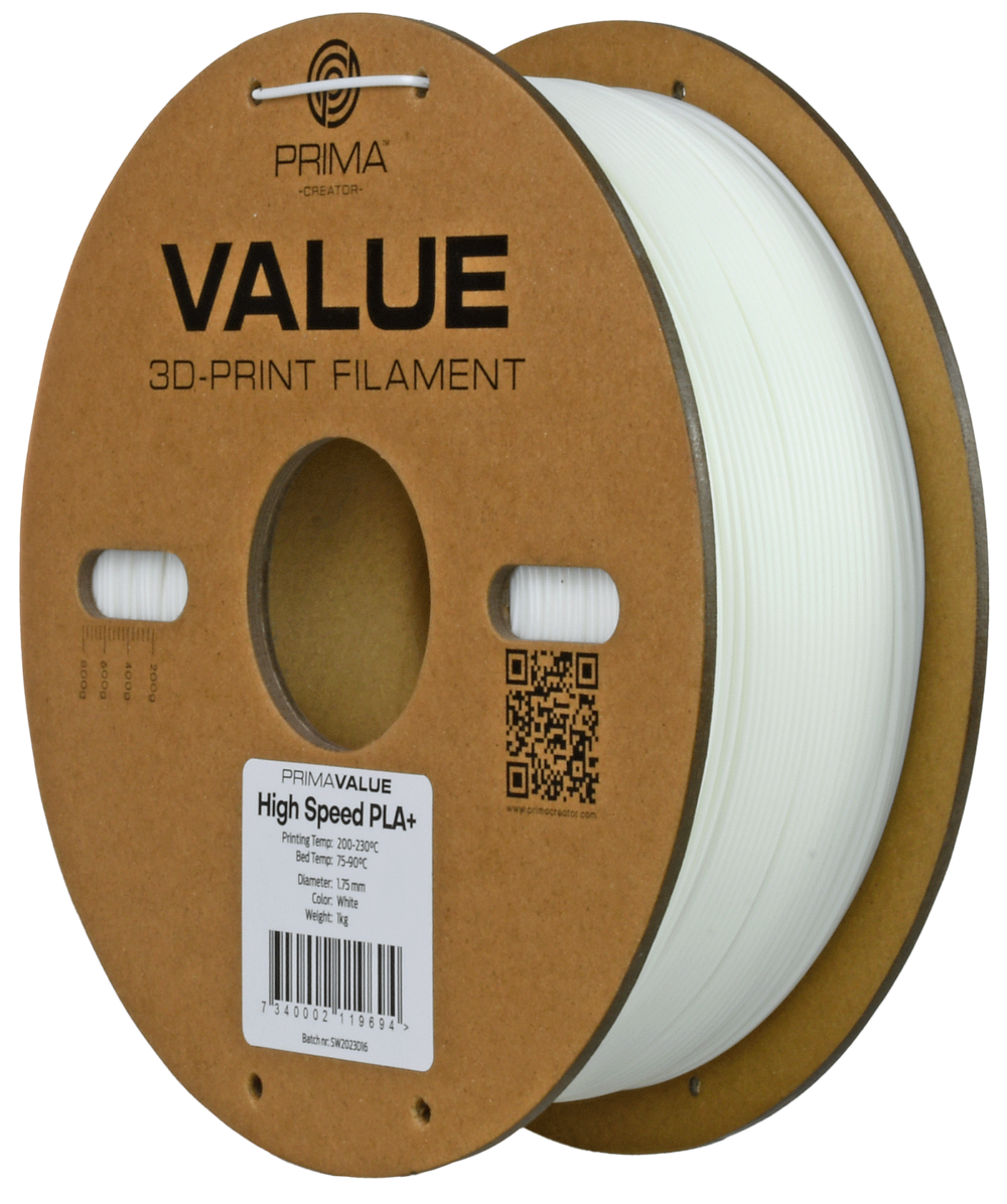 PrimaValue PLA+ Blanc - Haute Vitesse (High Speed) - 1.75mm - 1kg – Image 2