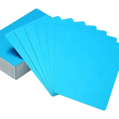 Cartes de visite vierges en métal à sublimation - Bleu Clair