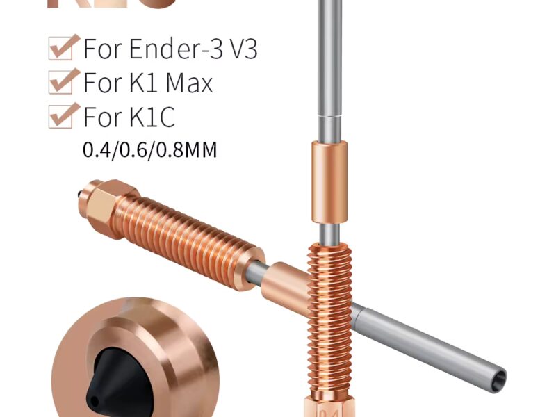 Buse acier trempé 0.4mm avec tube "alliage Titane" pour Creality K1 Max_K1C_Ender-3 V3_V3 Plus