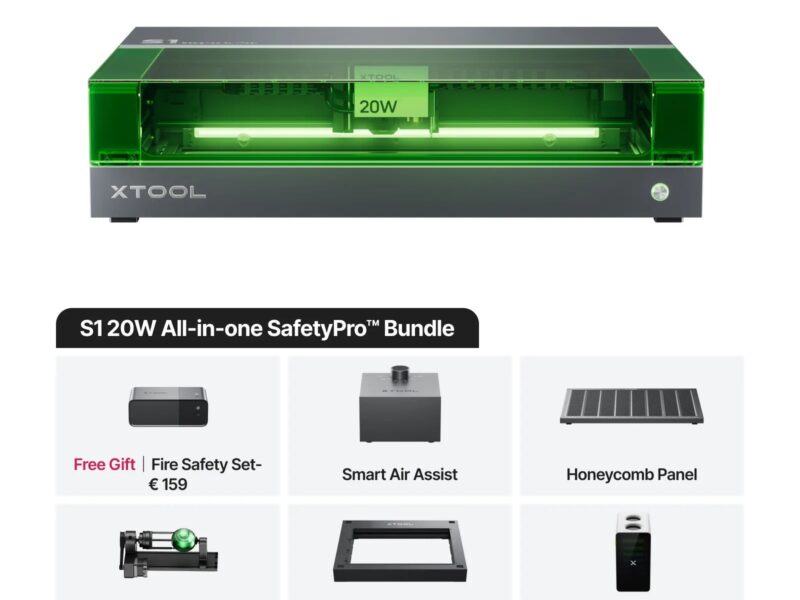 Découpeur & Graveur Laser à diode - xTool - S1 20W - Boîtier Fermé - 20W Kit Tou-en-un
