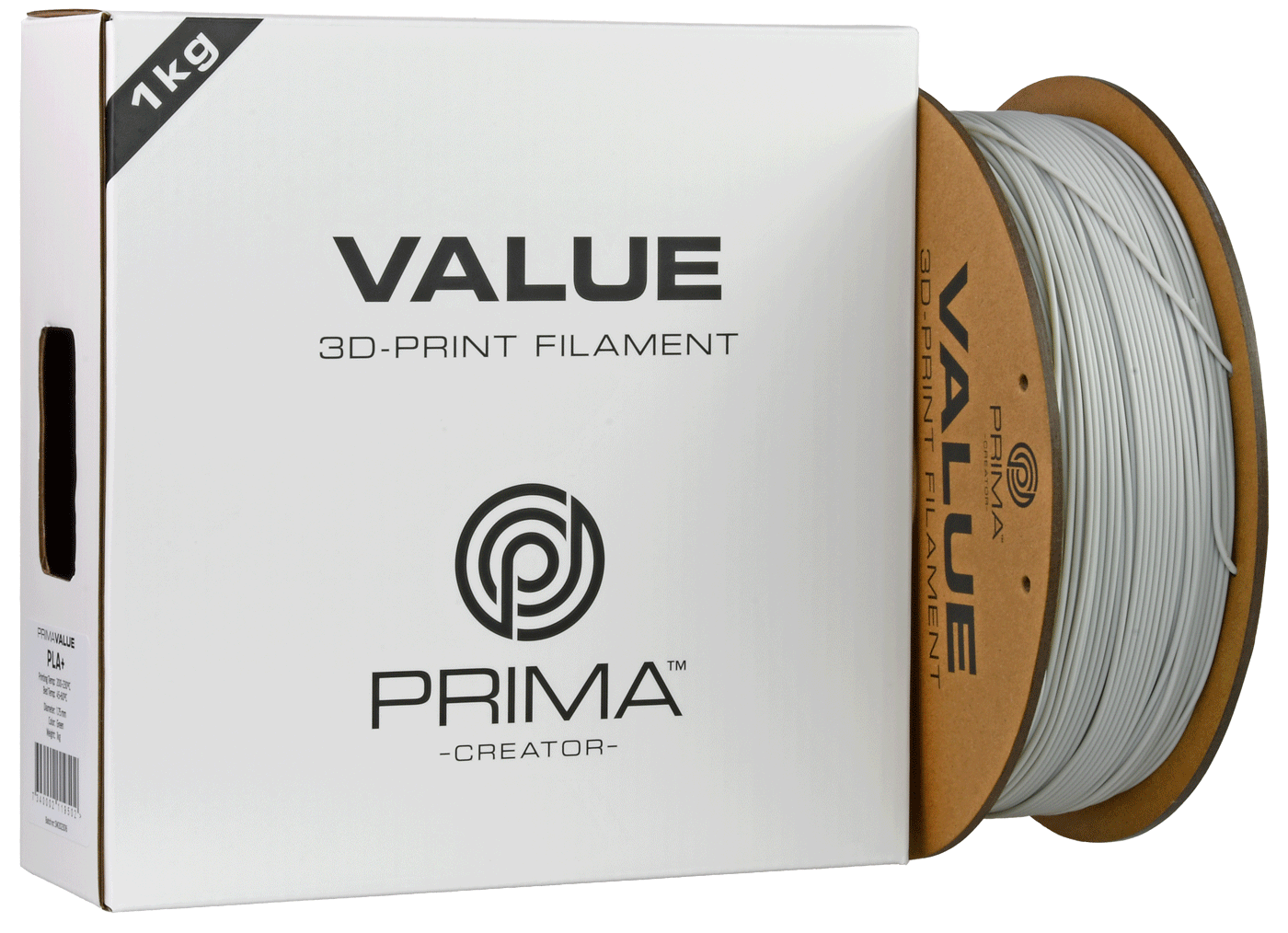 PrimaValue PLA+ Gris Clair- Haute Vitesse (High Speed) - 1.75mm - 1Kg 2 PrimaValue PLA+ Gris Clair- Haute Vitesse (High Speed) - 1.75mm - 1Kg – Image 2